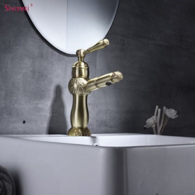 Luxury Antique Brass Faucet Bathroom Basin Vintage Faucet