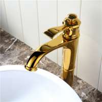 Gold basin faucets with single handle deck mount bathroom faucets modern tap