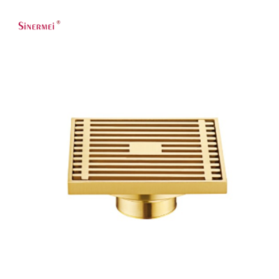 Gold Color Floor Drain Solid Brass Drainer